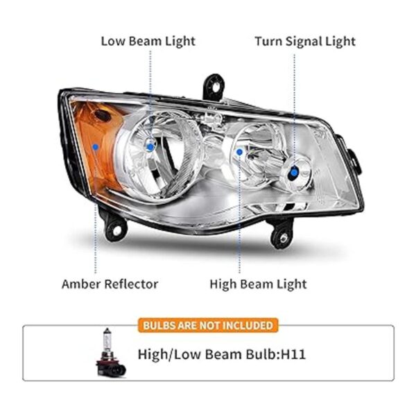 DWVO Conjunto de faros compatibles con Dodge Caravan_2