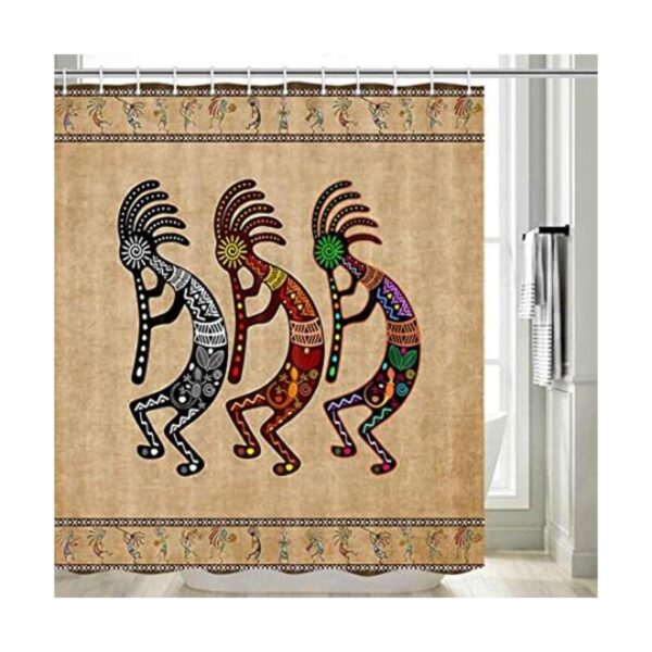 DYNH Southwestern Cortina de ducha con ganchos incluidos