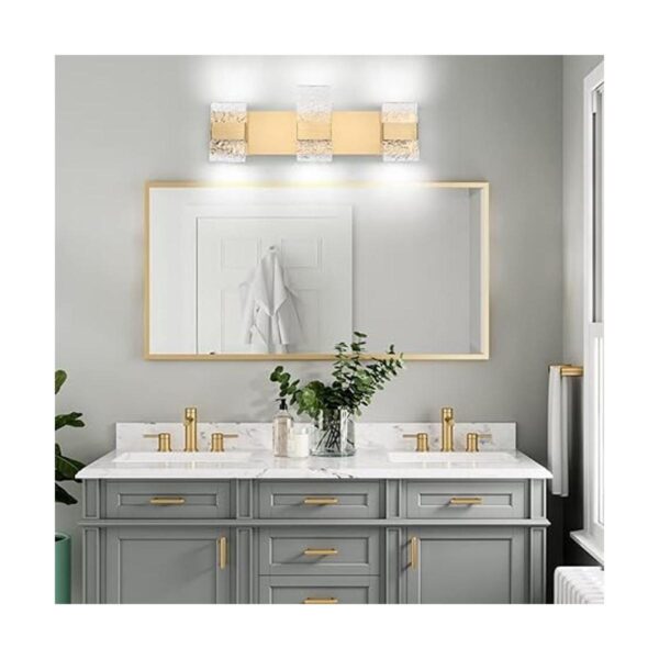 Dailyart Luces de baño doradas regulables de 3 luces_3