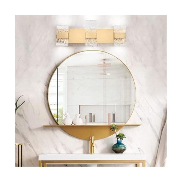 Dailyart Luces de baño doradas regulables de 3 luces_2