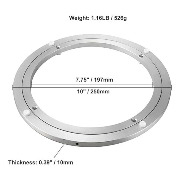 DasMarine Lazy Susan Anillo de aluminio de 10.0 in con