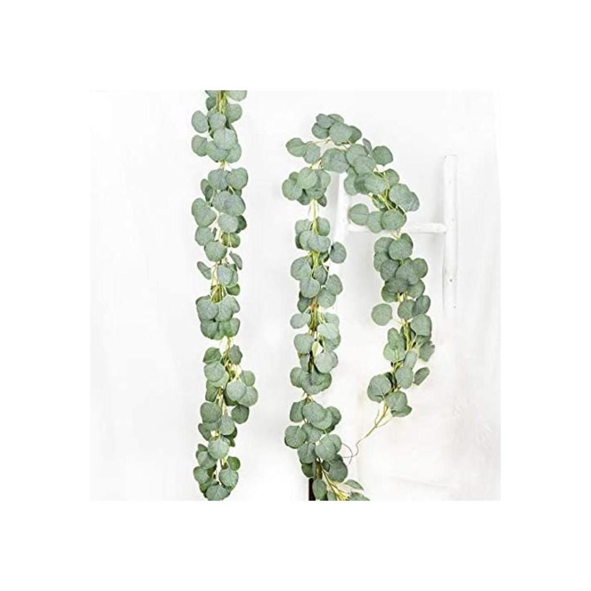 DearHouse Guirnalda de eucalipto artificial de seda