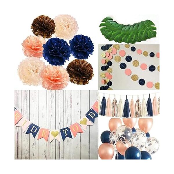 Decoraciones para la ducha de novia color azul marino_2
