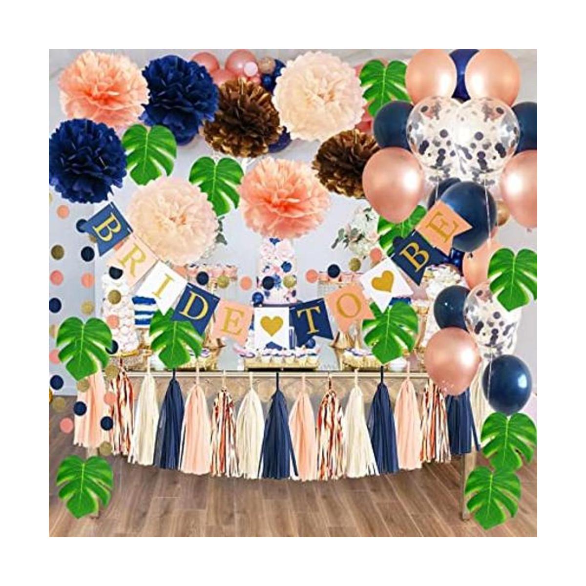 Decoraciones para la ducha de novia color azul marino