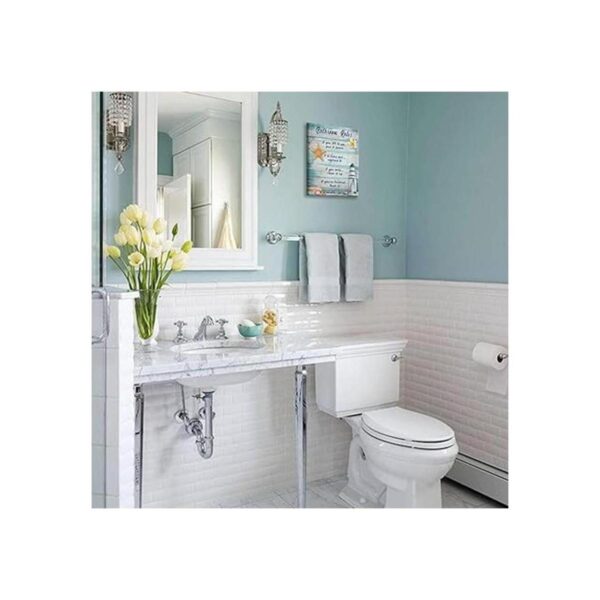 Decoración de baño de playa conchas marinas faro
