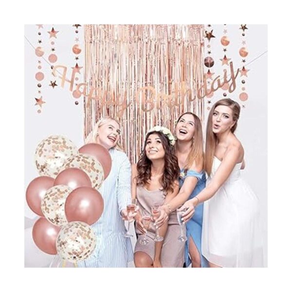 Decoración de fiesta de cumpleaños de oro rosa pancarta_4