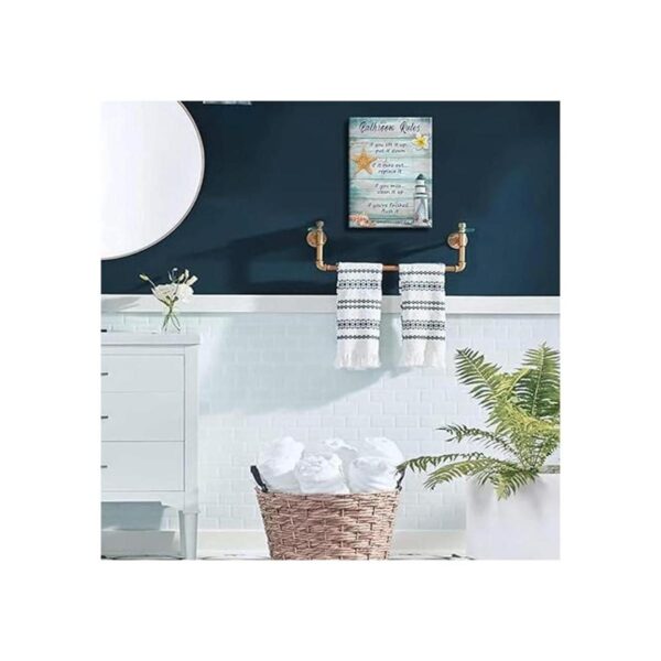 Decoración de baño de playa conchas marinas faro
