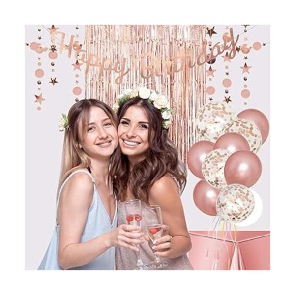 Decoración de fiesta de cumpleaños de oro rosa pancarta_3