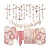 Decoración de fiesta de cumpleaños de oro rosa pancarta_1