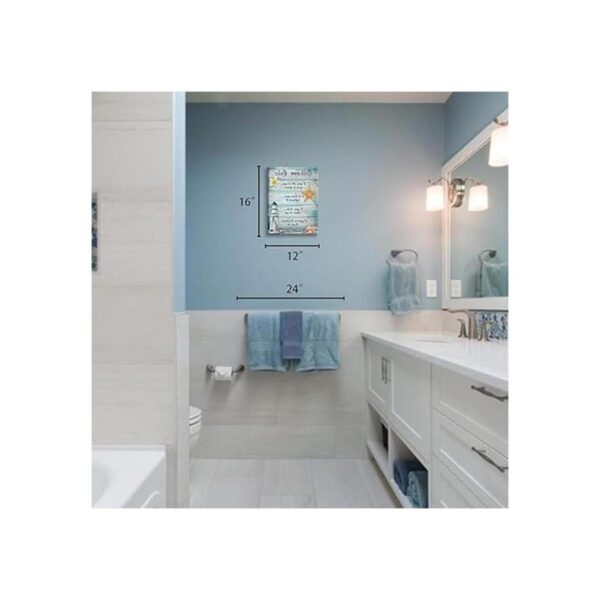 Decoración de baño de playa conchas marinas faro