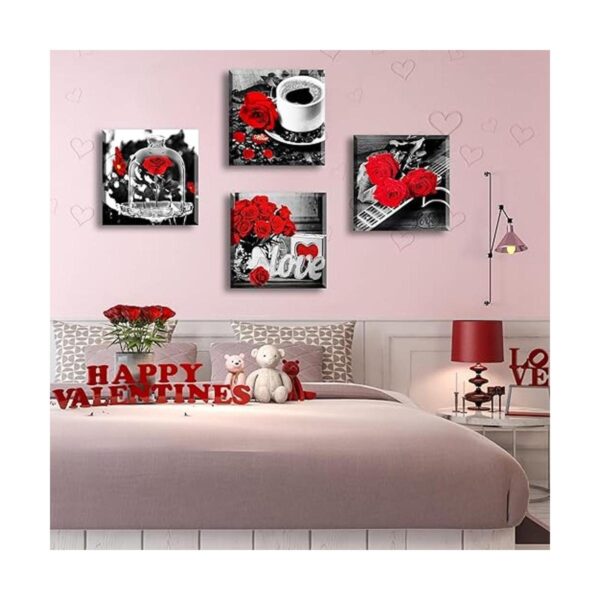 Decoración de baño arte de pared de rosa accesorios de_2