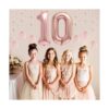 Decoración de cumpleaños número 10 para niña oro rosa_3