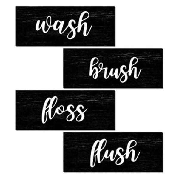 Decoración de pared de baño cepillo de lavado letrero de