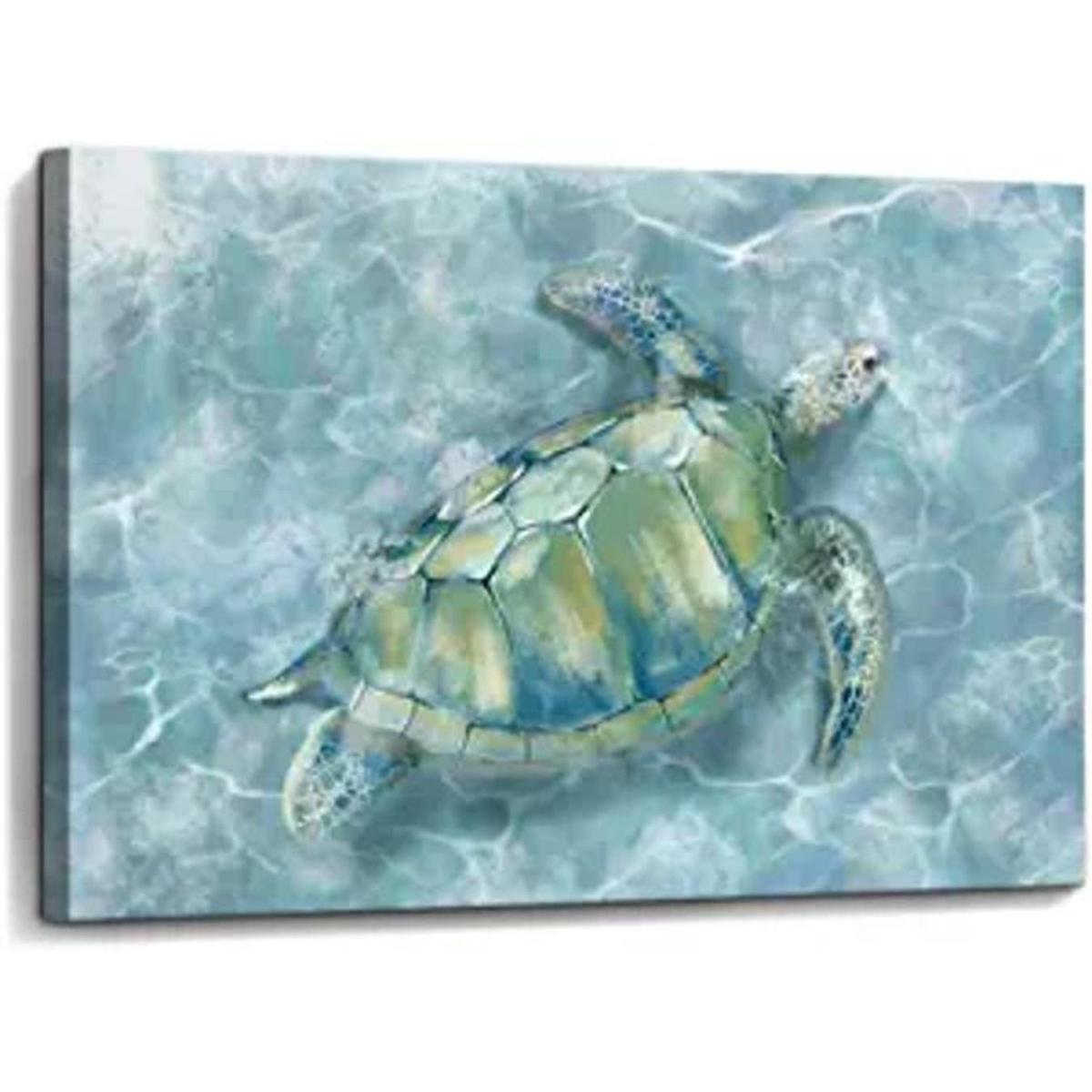 Decoración de pared de baño tortuga marina HD impresa en