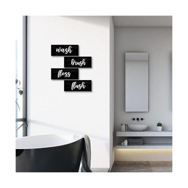 Decoración de pared de baño cepillo de lavado letrero de