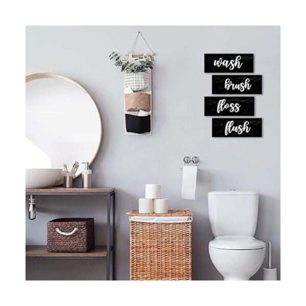 Decoración de pared de baño cepillo de lavado letrero de