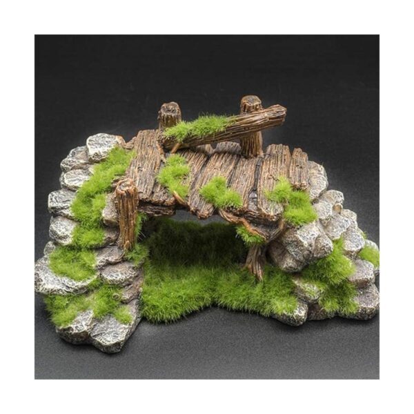 Decoración de pecera de musgo plantas de piedra ruinas_4