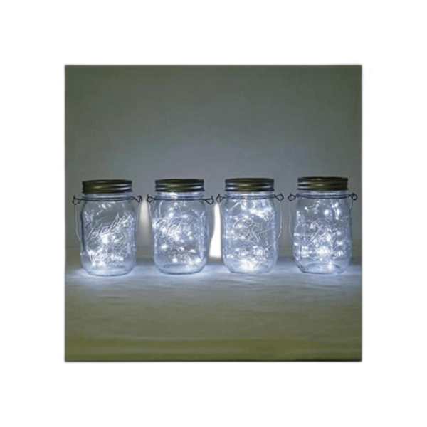 Decorman Juego de 4 luces solares para tarros 30 luces_1