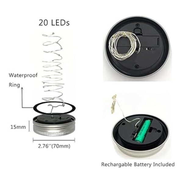 Decorman Juego de 8 luces solares para tarros diseño de
