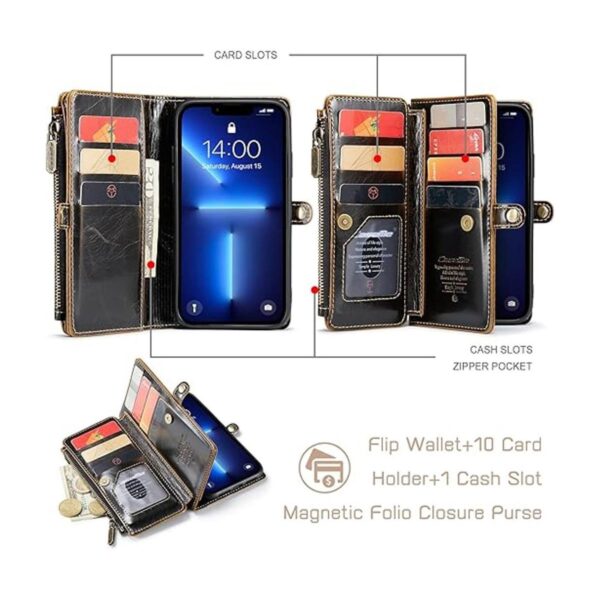 Defencase Funda para iPhone 13 Pro Max funda tipo cartera_3