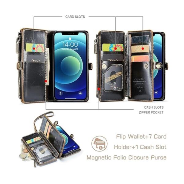 Defencase Funda para iPhone 12 Pro funda tipo cartera_3