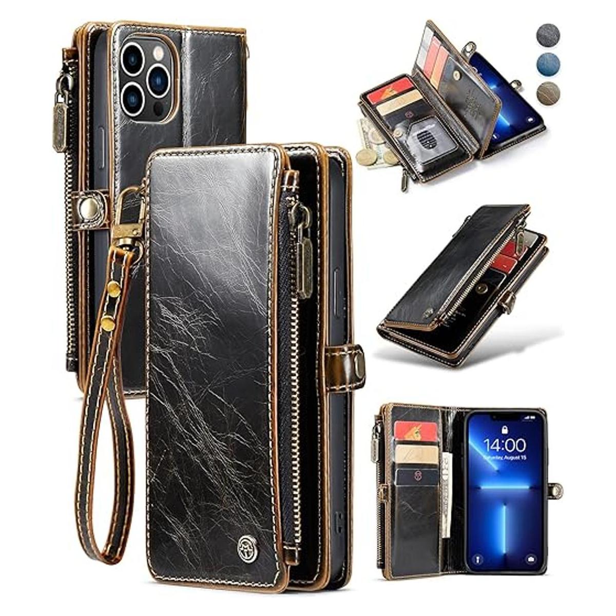 Defencase Funda para iPhone 13 Pro Max funda tipo cartera