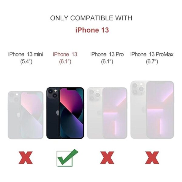 Defencase Funda tipo cartera para iPhone 13 funda para_2