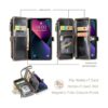 Defencase Funda tipo cartera para iPhone 13 funda para_3