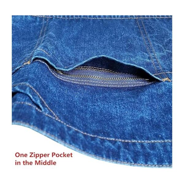 Delantal 100 algodón Denim cintura con bolsillo con