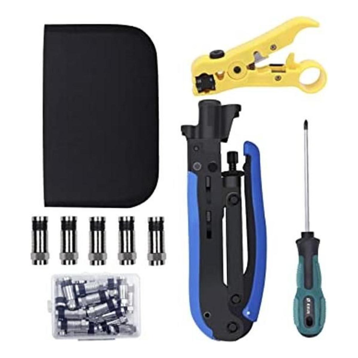 Delgada Kit de herramientas de compresión coaxial juego