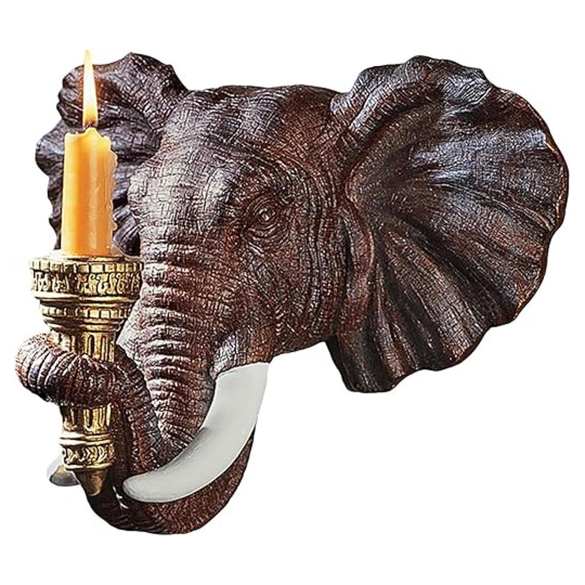 Design Toscano Escultura para pared cabeza de elefante