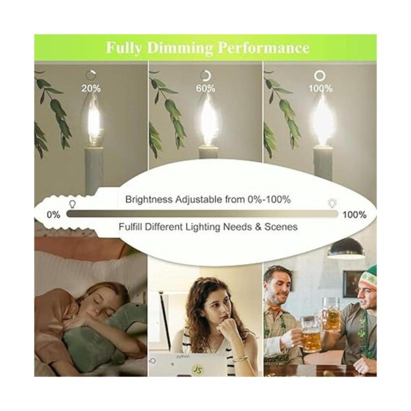 DiCUNO Bombilla LED B11 E12 para candelabro regulable 4_3