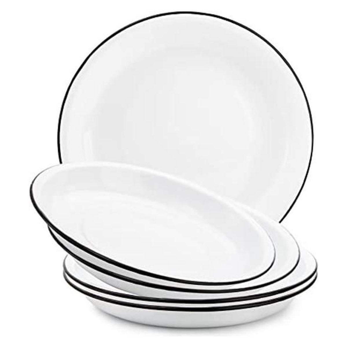 Dicunoy Paquete de 5 platos esmaltados bandejas