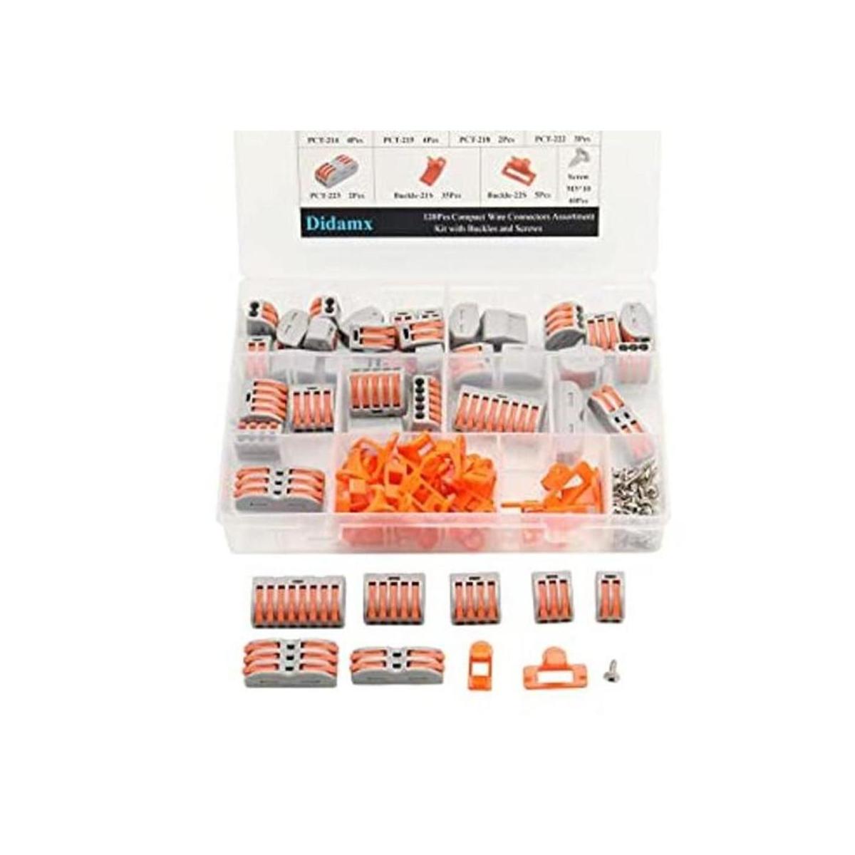 Didamx Juego de 120 conectores compactos de cables con