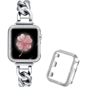 Dilando Cool Chain Correa de metal plateada compatible_1