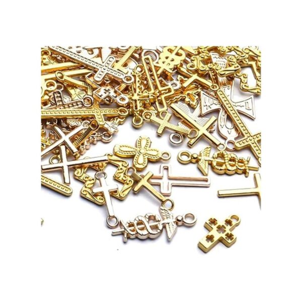 Dijes de cruz dorada de 3.53 oz surtidos de cruz de Ankh