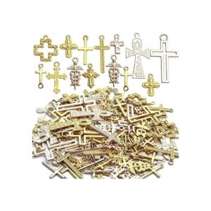 Dijes de cruz dorada de 3.53 oz surtidos de cruz de Ankh