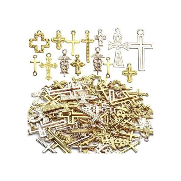 Dijes de cruz dorada de 3.53 oz surtidos de cruz de Ankh