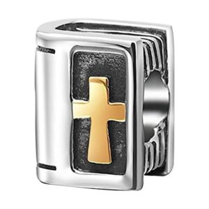 Dije de la Santa Biblia de plata de ley 925 con forma de_1