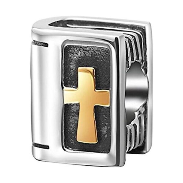 Dije de la Santa Biblia de plata de ley 925 con forma de_1