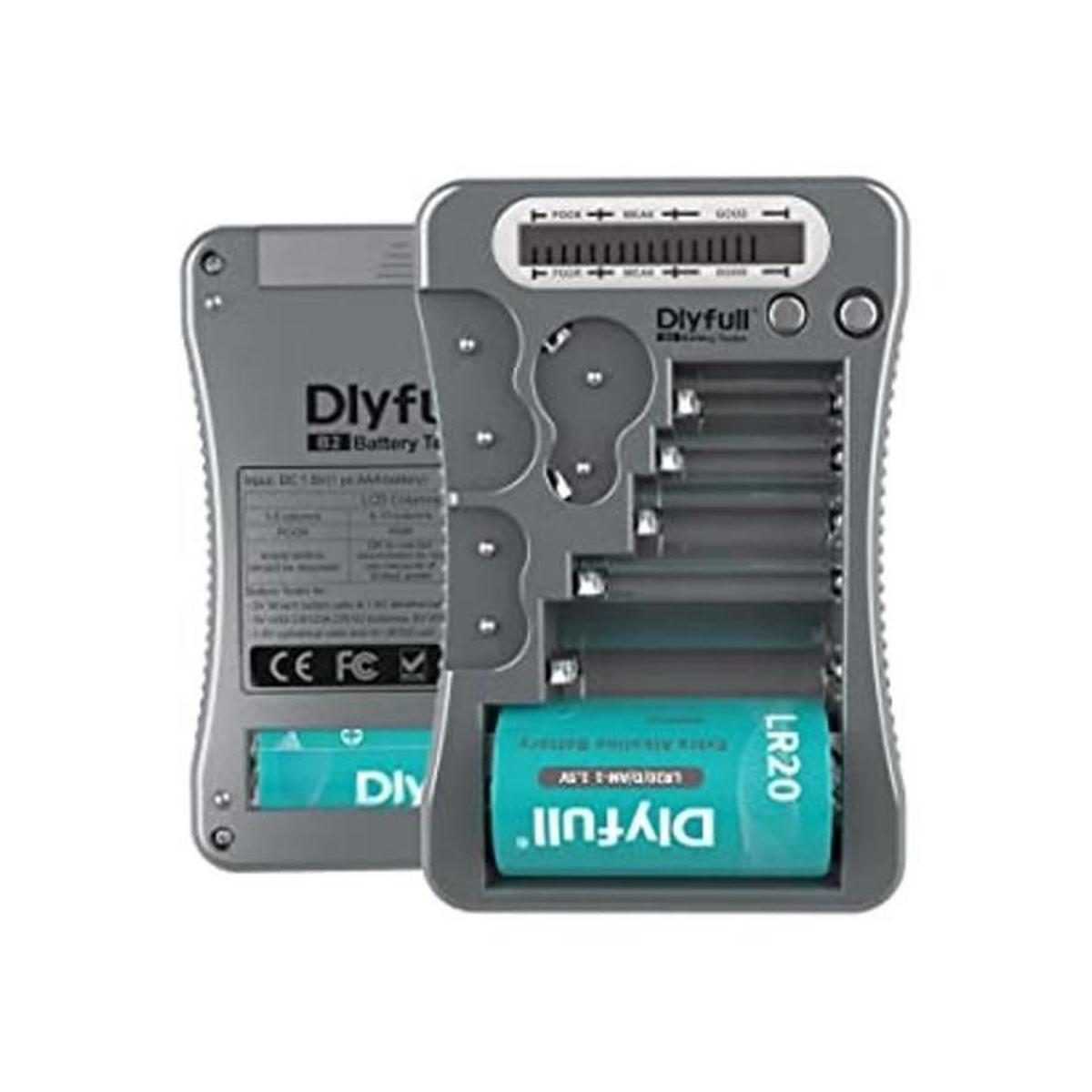 Dlyfull Probador universal de batería con pantalla LCD