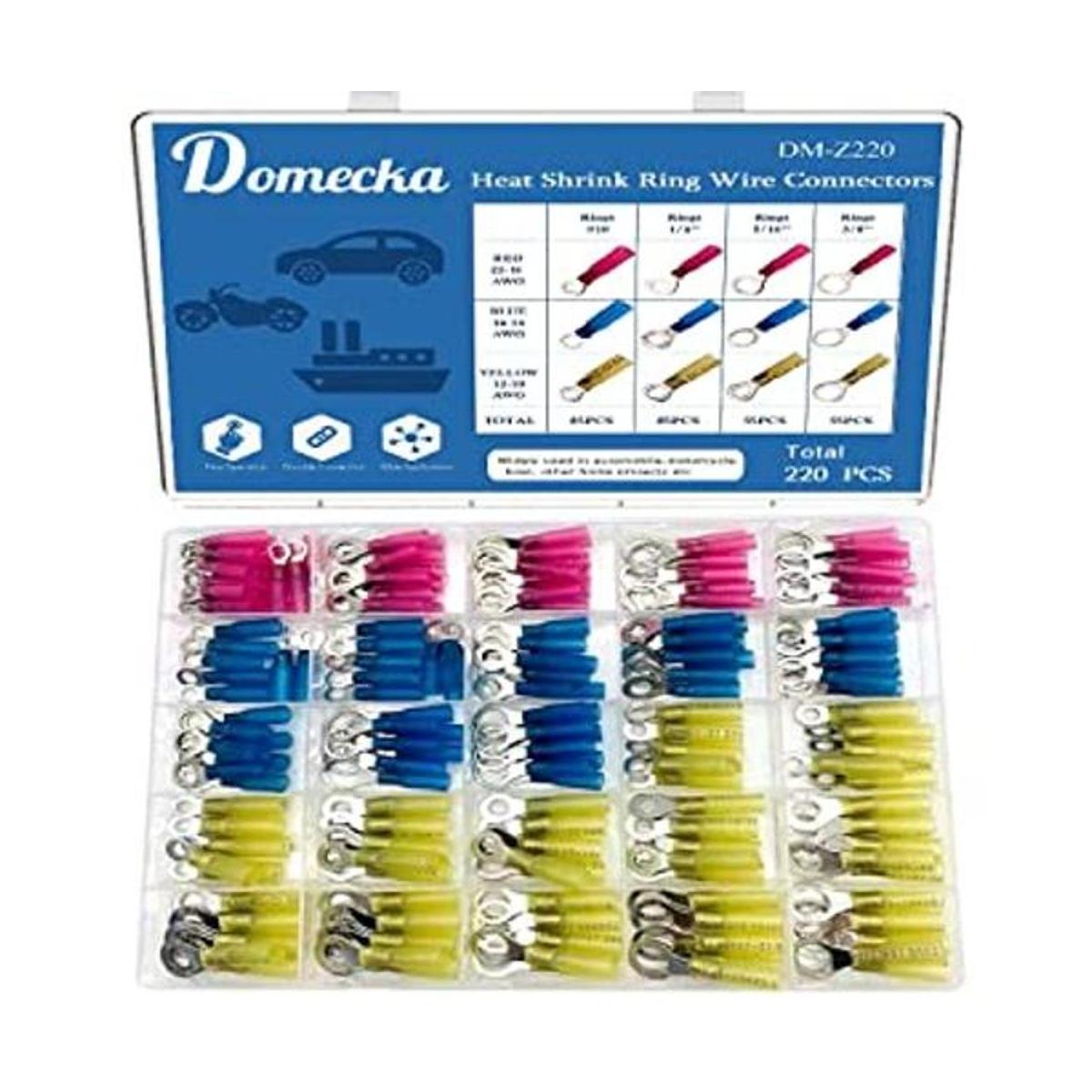 Domecka 220 conectores de anillo termocontraíble de grado