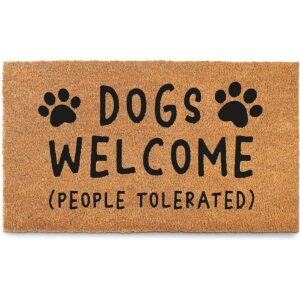 Dog Welcome People Tapete tolerado de 30 x 17 pulgadas_1