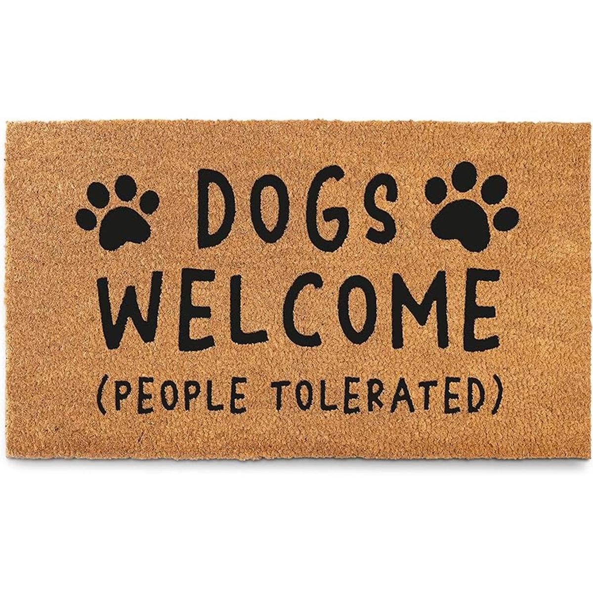 Dog Welcome People Tapete tolerado de 30 x 17 pulgadas