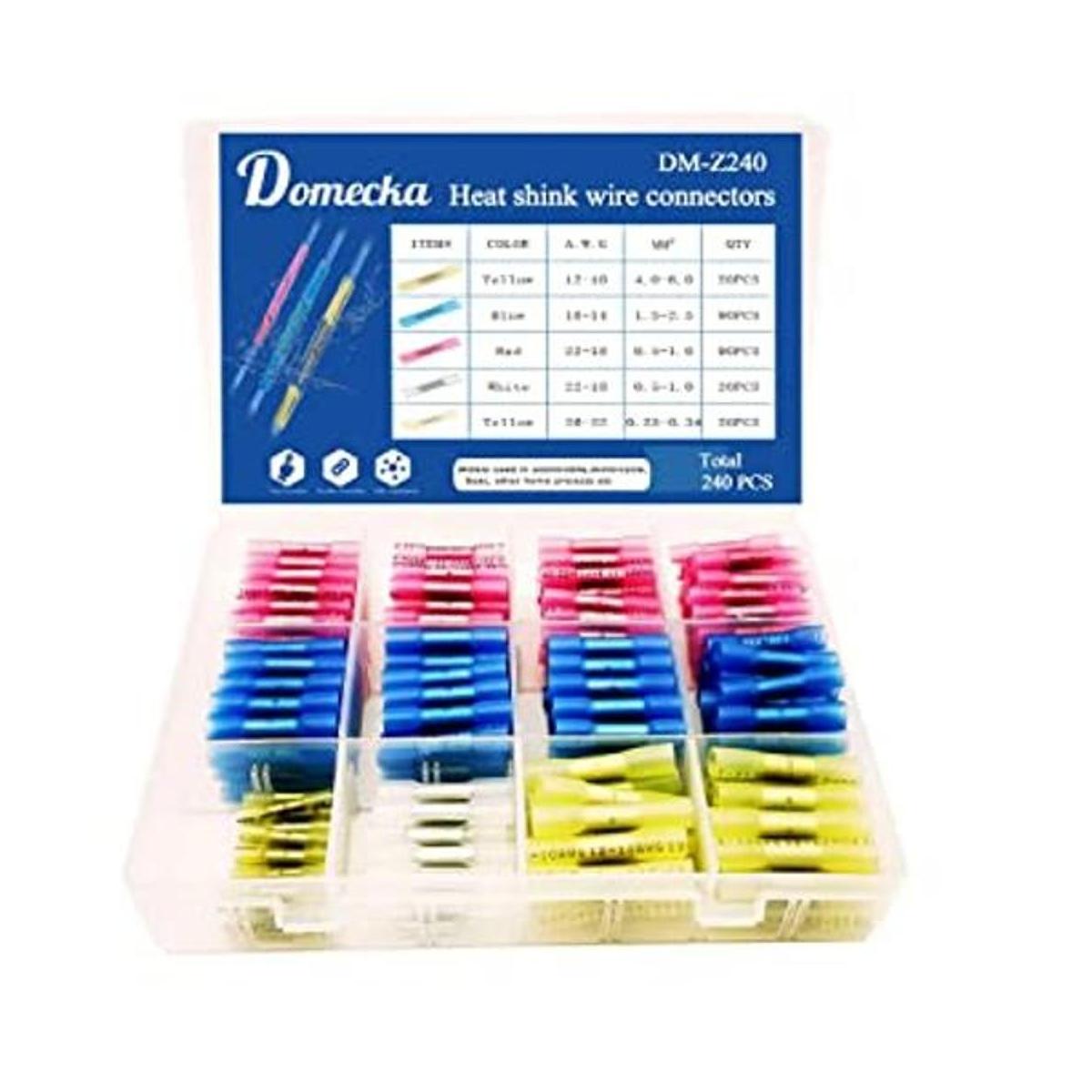 Domecka 240 unids conectores termorretráctiles cables