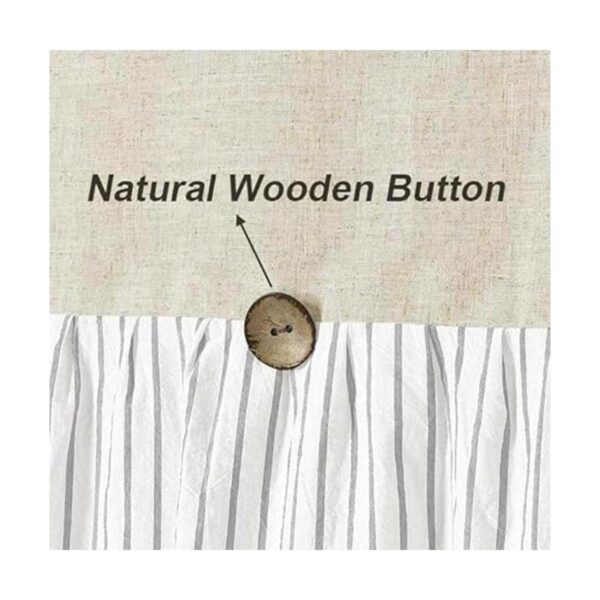 Dosly Idées Cortina para ducha de lino beige con botón_2
