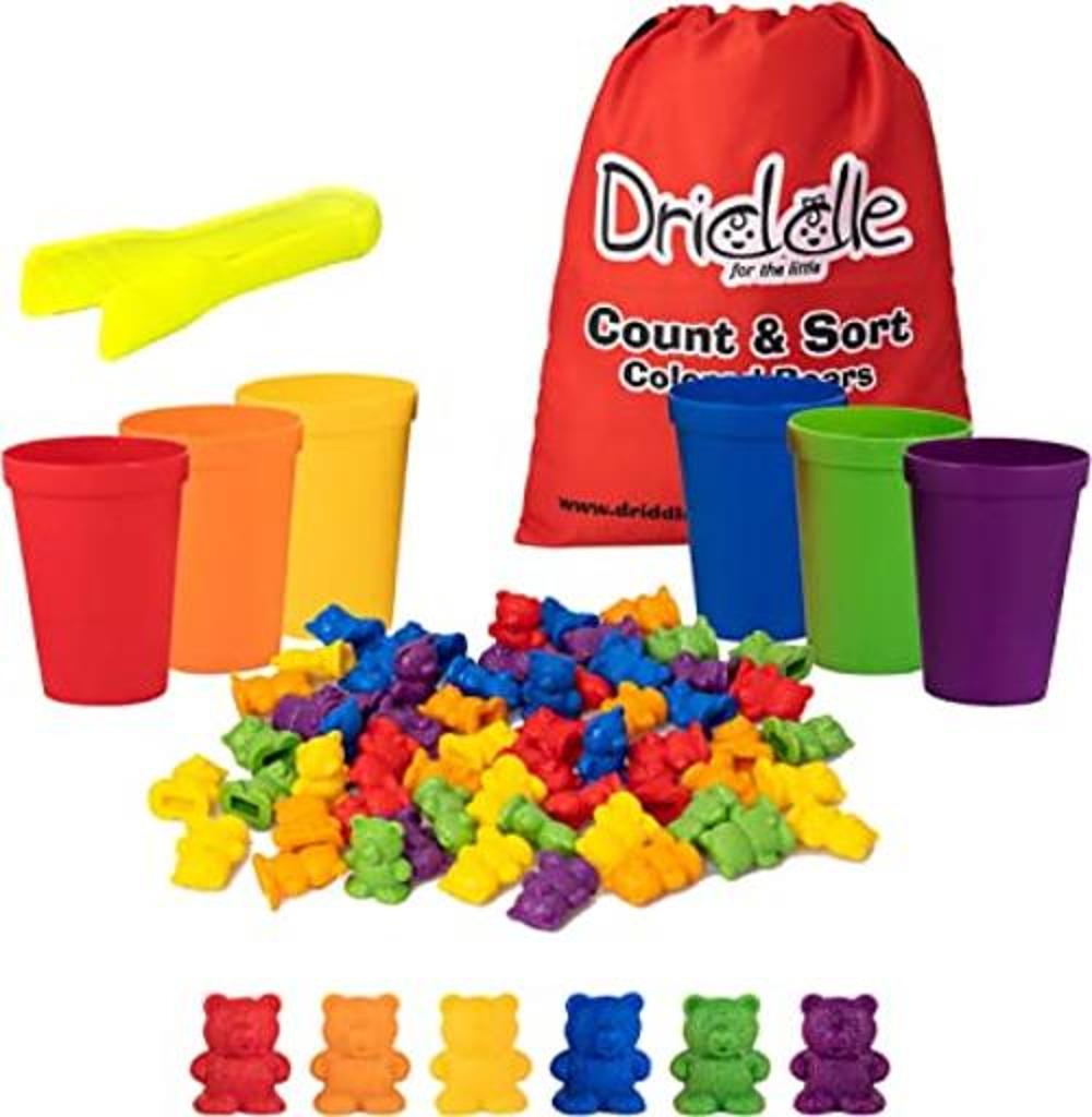 Driddle Osos de conteo de colores con tazas a juego 60