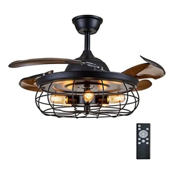 DuMaiWay Ventilador de techo enjaulado de 36 pulgadas con_1
