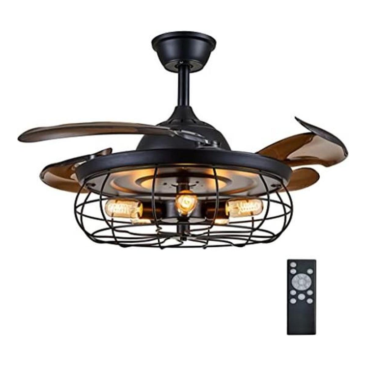 DuMaiWay Ventilador de techo enjaulado de 36 pulgadas con