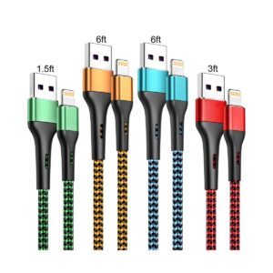 Durcord Cable de carga para iPhone paquete de 4